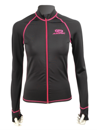 AROPEC Women  Lycra Long Sleeves Zipper Rash Guard