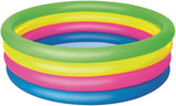 Bestway 62'' Inflatable 4-Ring Rainbow Kids Play Swimming Pool