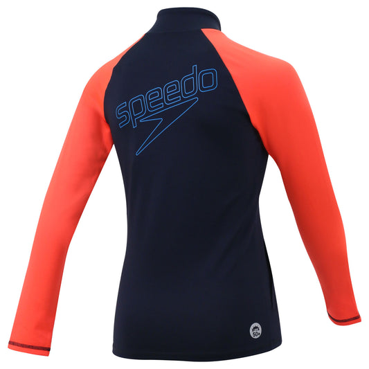 Speedo Essential Junior (Aged 8-14) Long Sleeve Full Zip Rashguard