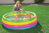 Bestway 62'' Inflatable 4-Ring Rainbow Kids Play Swimming Pool